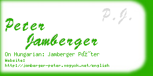 peter jamberger business card